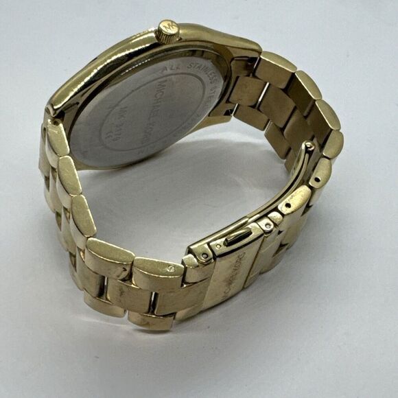 Michael Kors Slim Runway MK3179 Women's Gold Tone Analog Dial Wrist Watch JNA250 - Picture 8 of 11